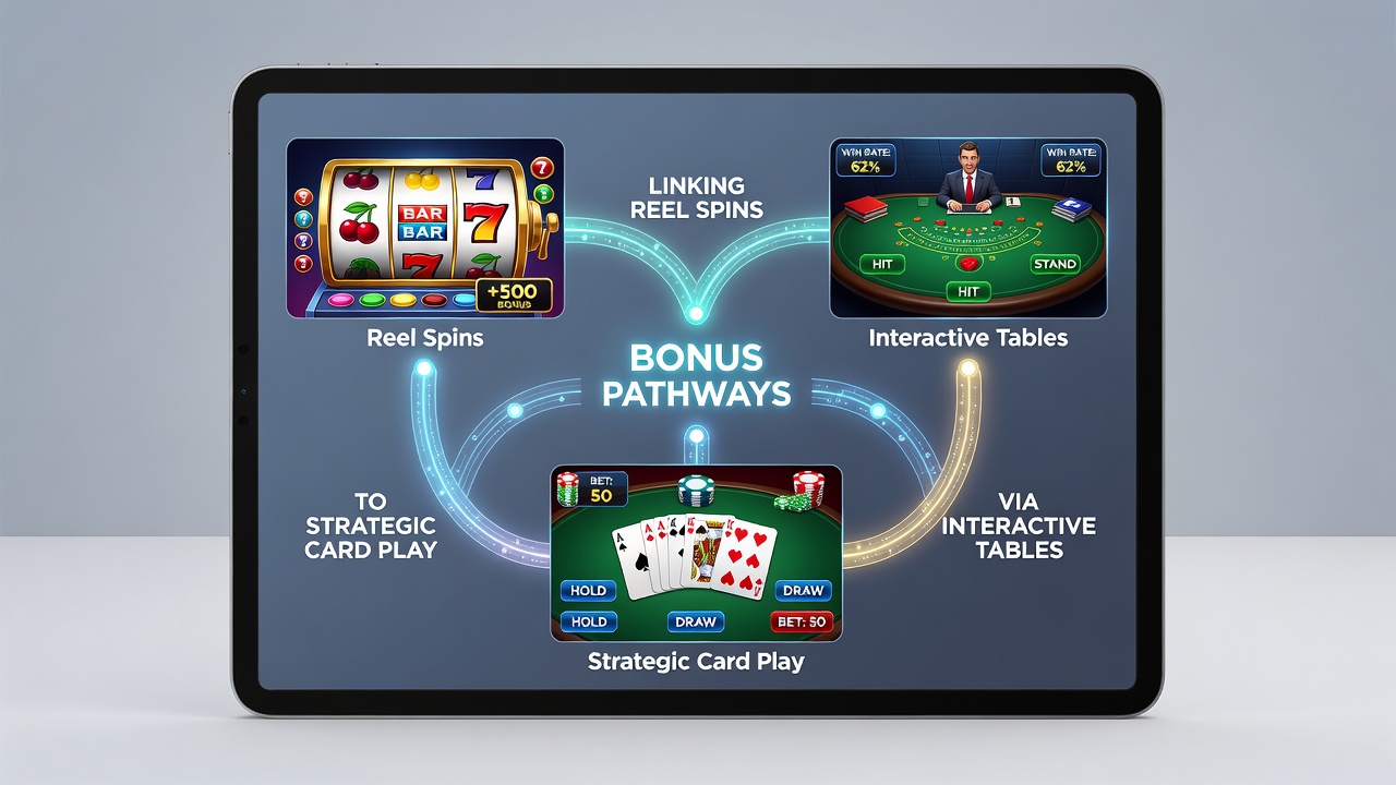 Close-up of smartphone screen showing bonus conversion between slots poker and live dealer sections