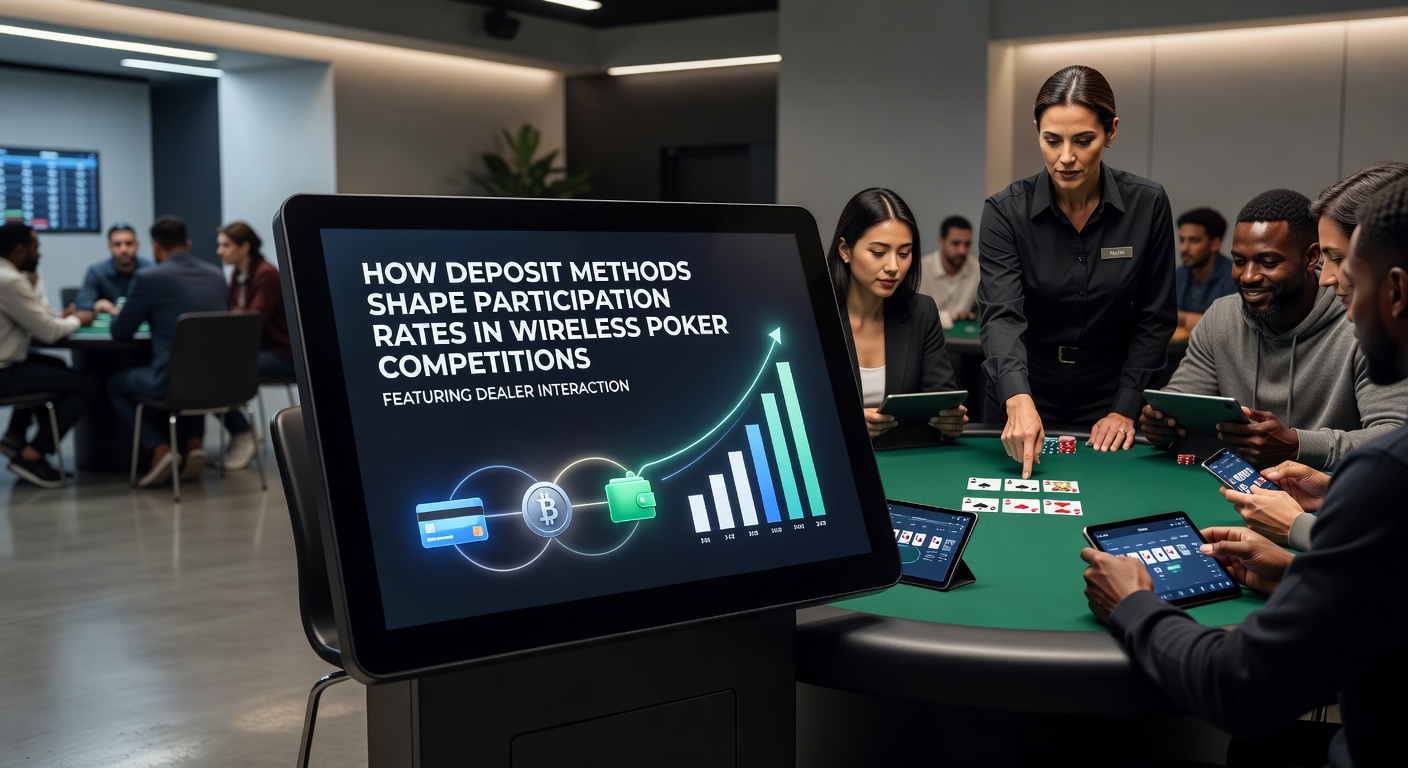 Infographic showing various deposit methods and their impact on participation rates in mobile poker events