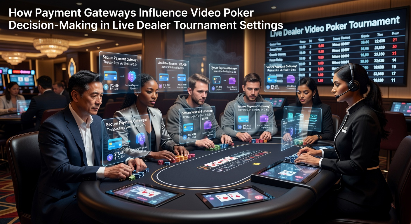 Payment gateways processing transactions during a live dealer video poker tournament