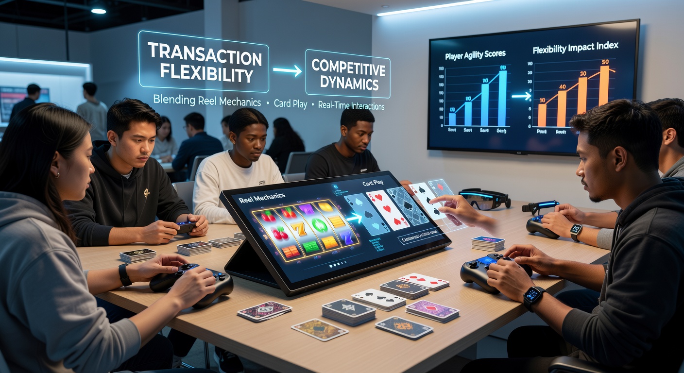 Mobile hybrid gaming event showing reel mechanics integrated with card play and real-time interactions on portable devices
