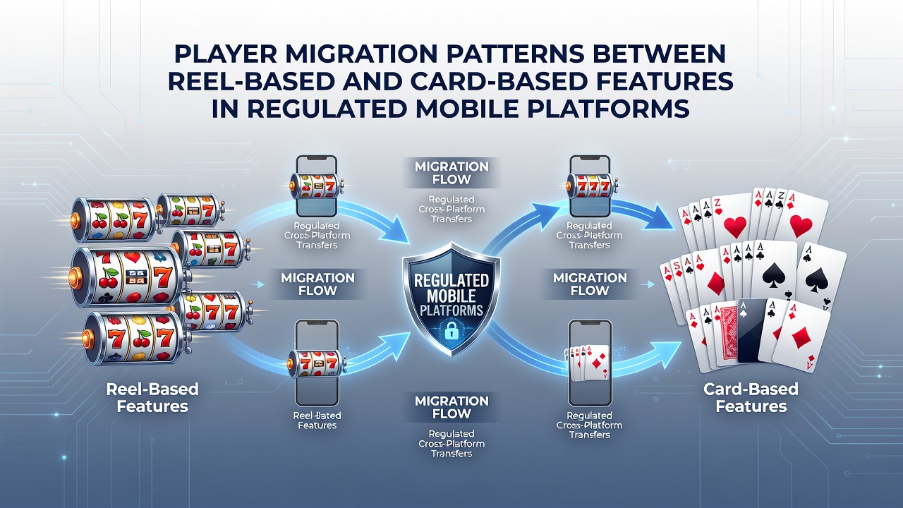 Chart showing migration patterns and engagement shifts between reel and card features in mobile gaming