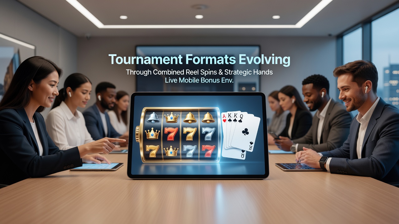 Live dealer table view integrated with mobile reel spin bonuses in a hybrid tournament